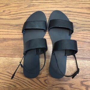Forever 21 Black Double Strap Sandals